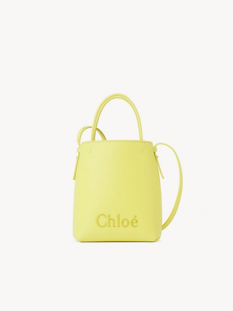 Chloe Sense Tote Mini Tassen Geel | CHE-SR13672