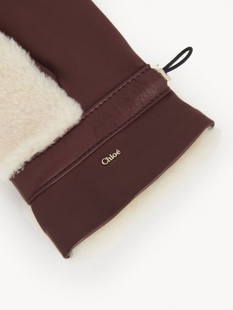 Chloe Shearling Mittens Hoeden Beige Bruin | CHE-SR14467