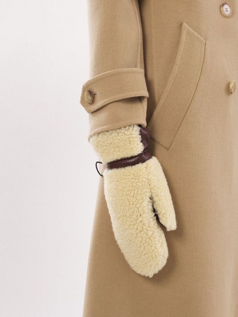 Chloe Shearling Mittens Hoeden Beige Bruin | CHE-SR14467