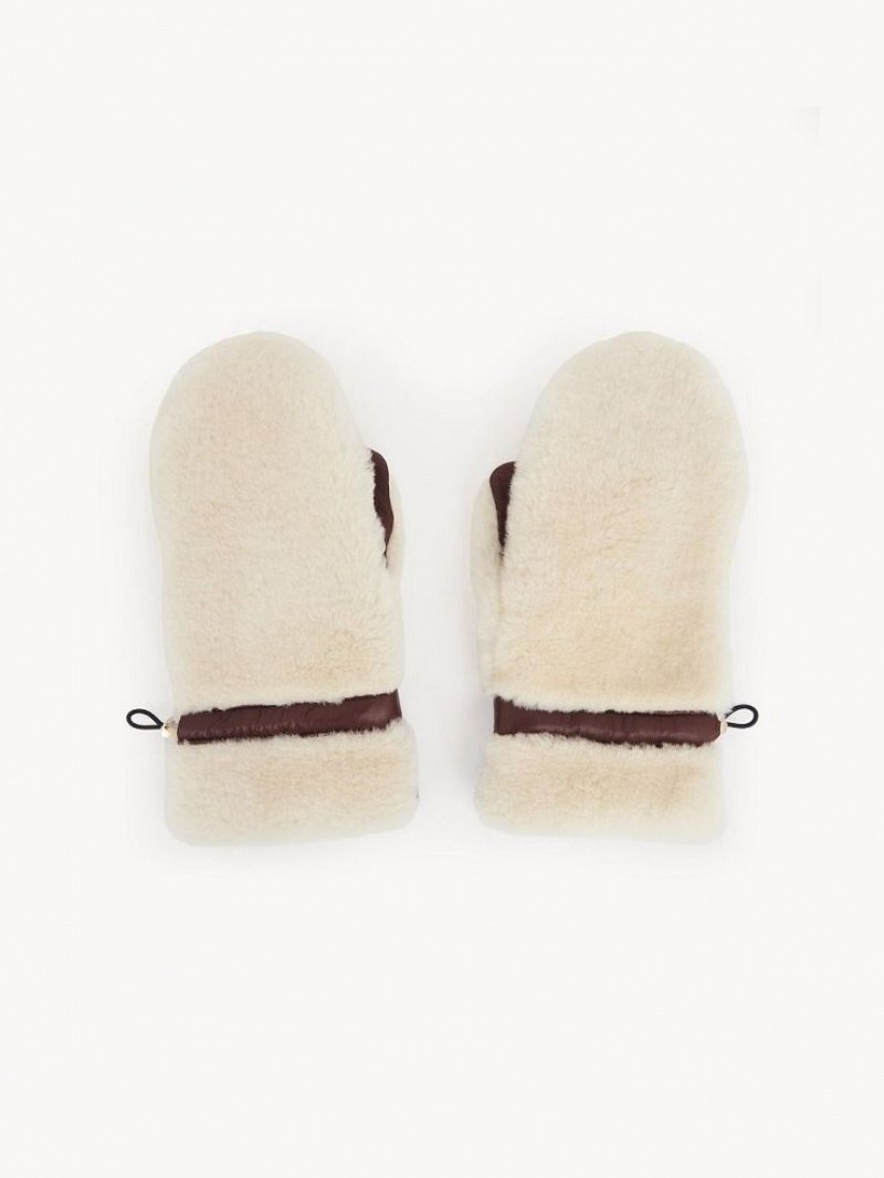 Chloe Shearling Mittens Hoeden Beige Bruin | CHE-SR14467