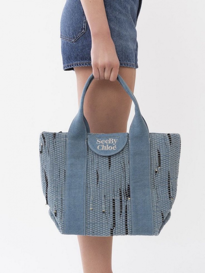 Chloe Small Laetizia Tote Tassen Blauw | CHE-SR14709