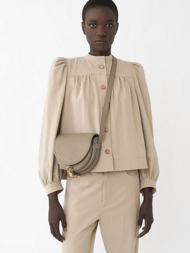 Chloe Small Mara Saddle Schoudertassen Grijs | CHE-SR14627