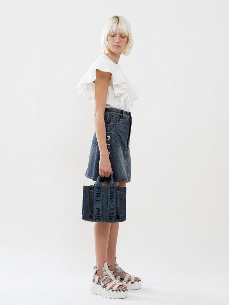 Chloe Small Woody Crossbodytassen Blauw | CHE-SR13515