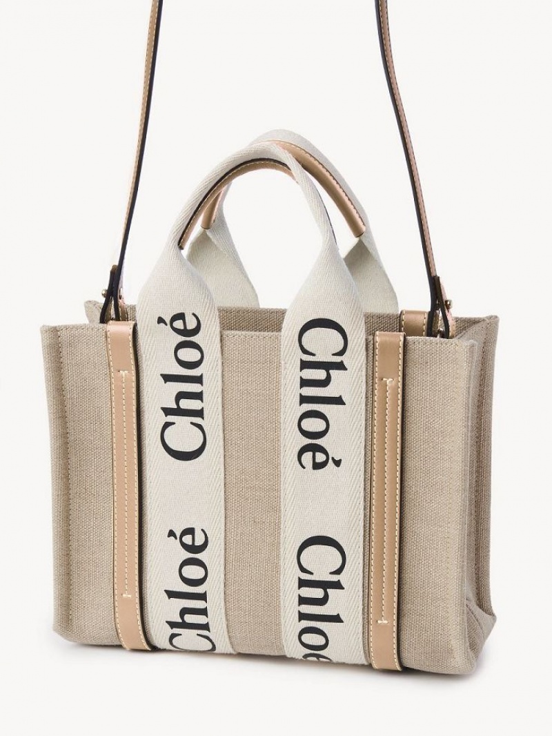 Chloe Small Woody Crossbodytassen Wit Beige | CHE-SR13490