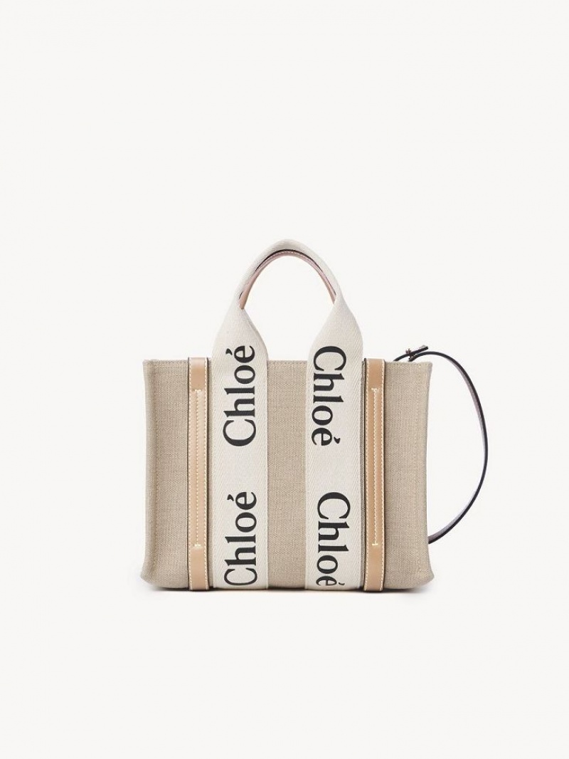 Chloe Small Woody Crossbodytassen Wit Beige | CHE-SR13490