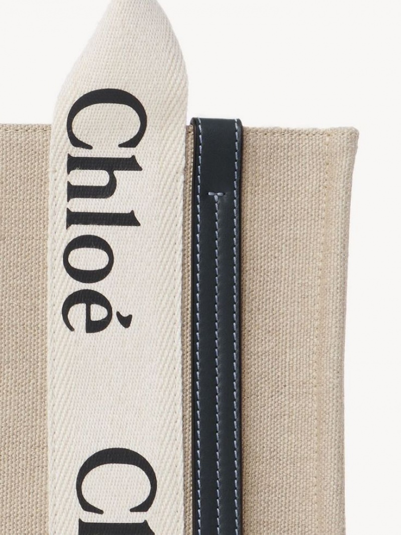 Chloe Small Woody Tote Tassen Wit Blauw | CHE-SR13366