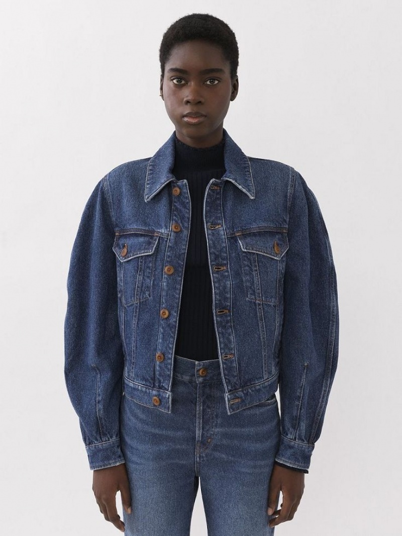 Chloe Taal Boxy Denim Jassen Blauw | CHE-SR13798