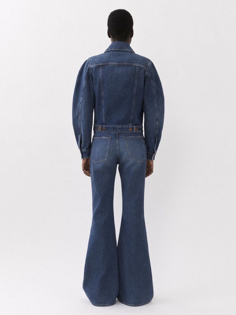 Chloe Taal Boxy Denim Jassen Blauw | CHE-SR13798