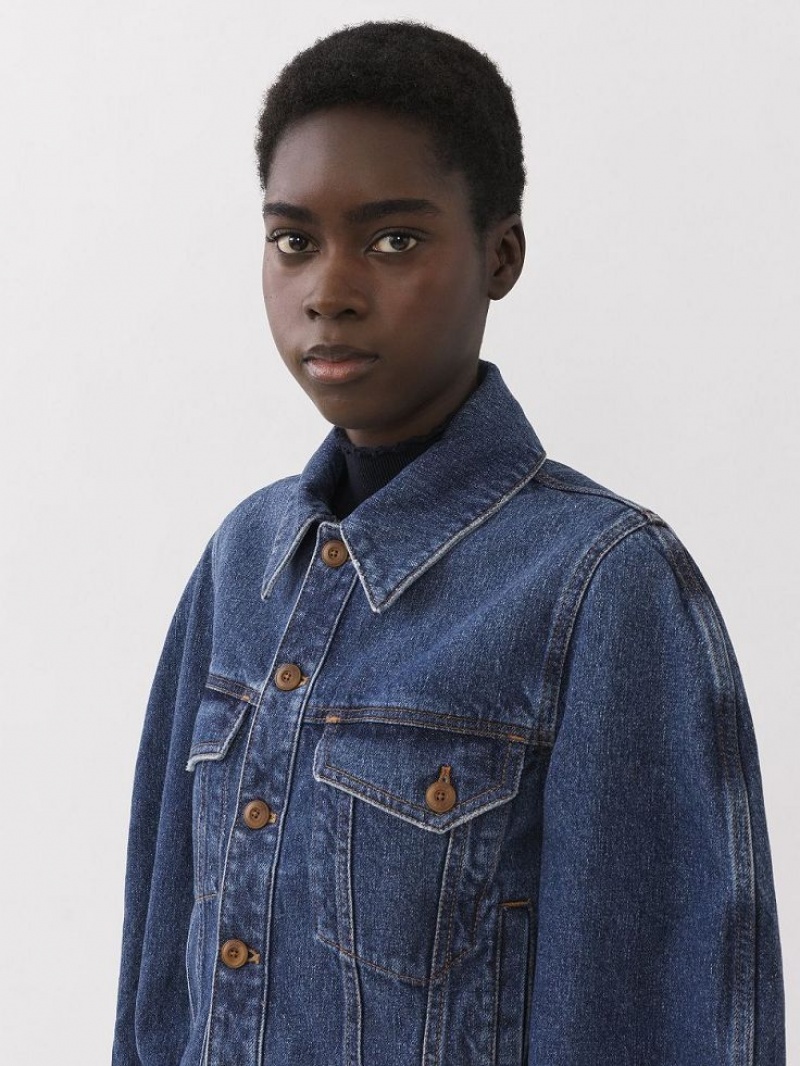 Chloe Taal Boxy Denim Jassen Blauw | CHE-SR13798
