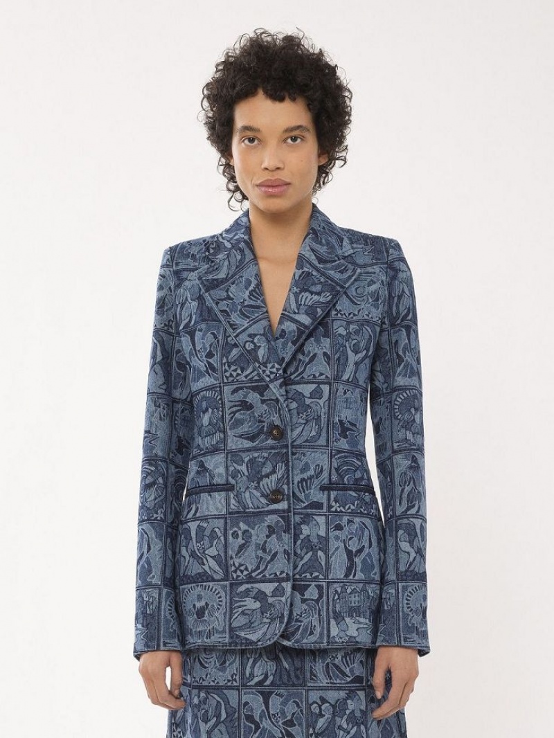 Chloe Tailored Jassen Gekleurd Blauw | CHE-SR13769