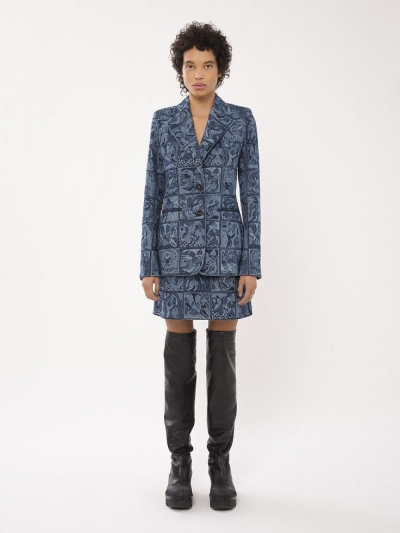Chloe Tailored Jassen Gekleurd Blauw | CHE-SR13769