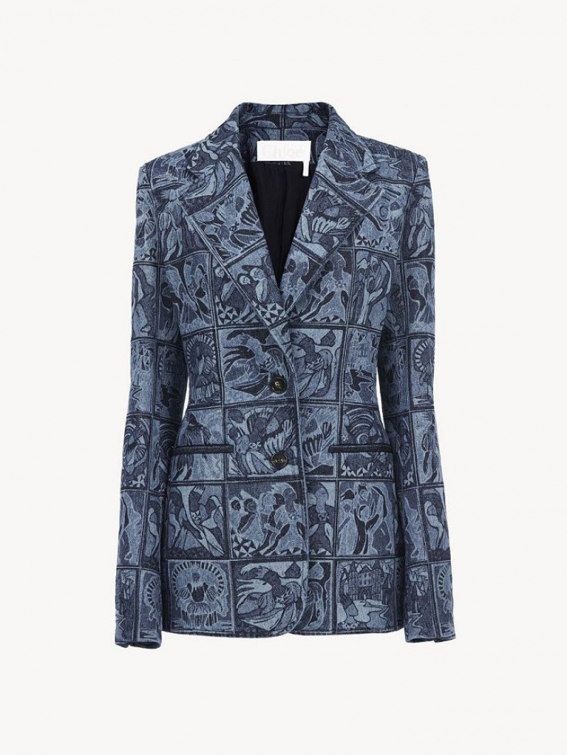 Chloe Tailored Jassen Gekleurd Blauw | CHE-SR13769