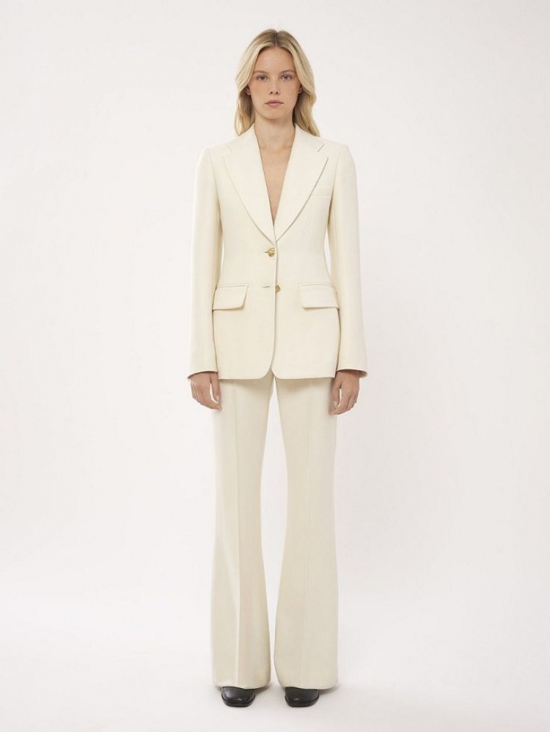 Chloe Two-button Tailored Jassen Wit | CHE-SR13775