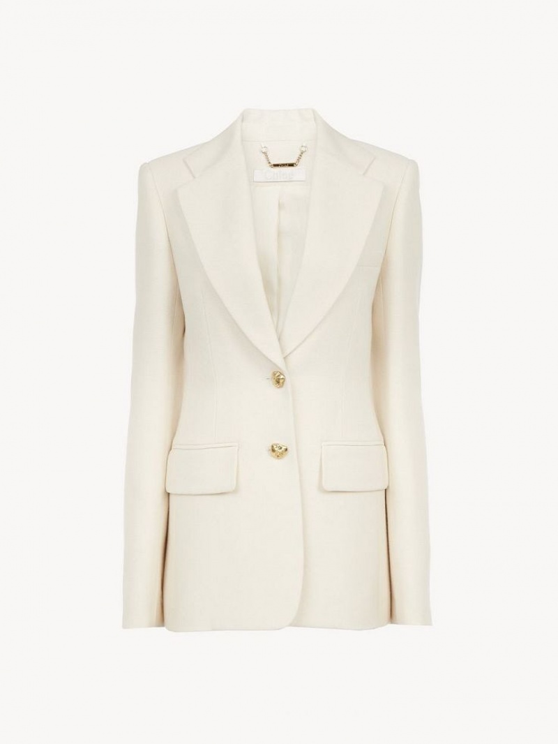 Chloe Two-button Tailored Jassen Wit | CHE-SR13775