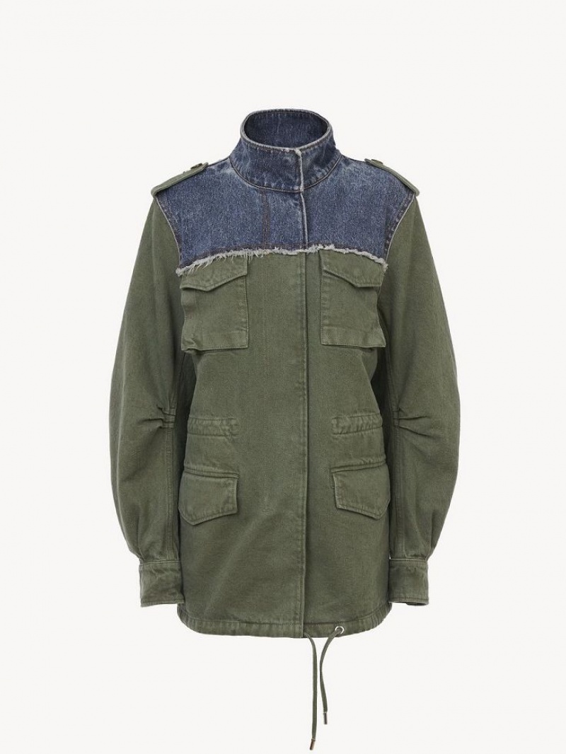 Chloe Utilitarian Safari Jassen Blauw Groen | CHE-SR13782