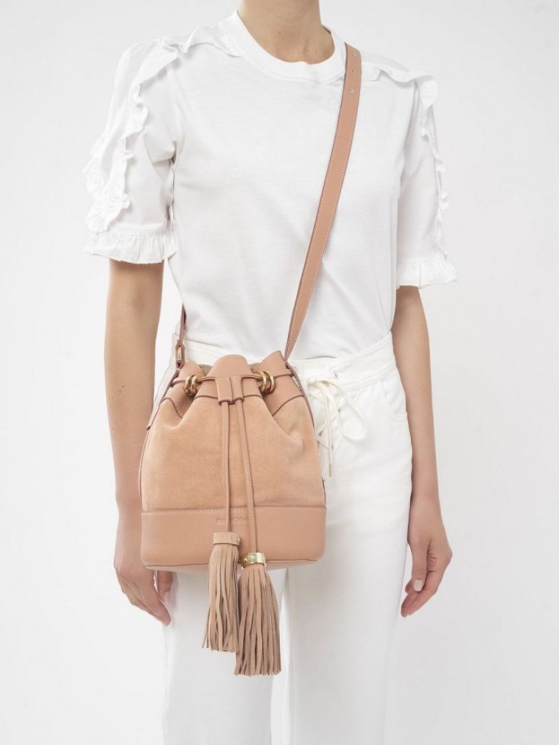 Chloe Vicki Bucket Schoudertassen Koffie Roze | CHE-SR14609