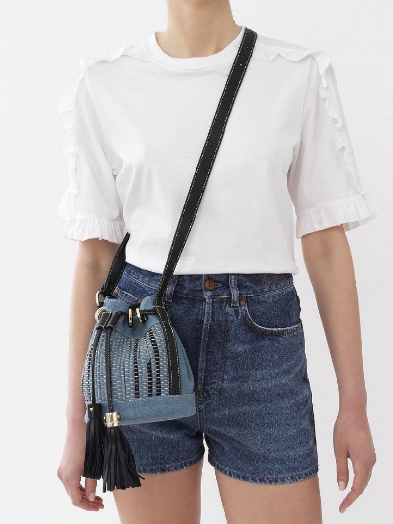 Chloe Vicki Small Bucket Mini Tassen Blauw | CHE-SR14748