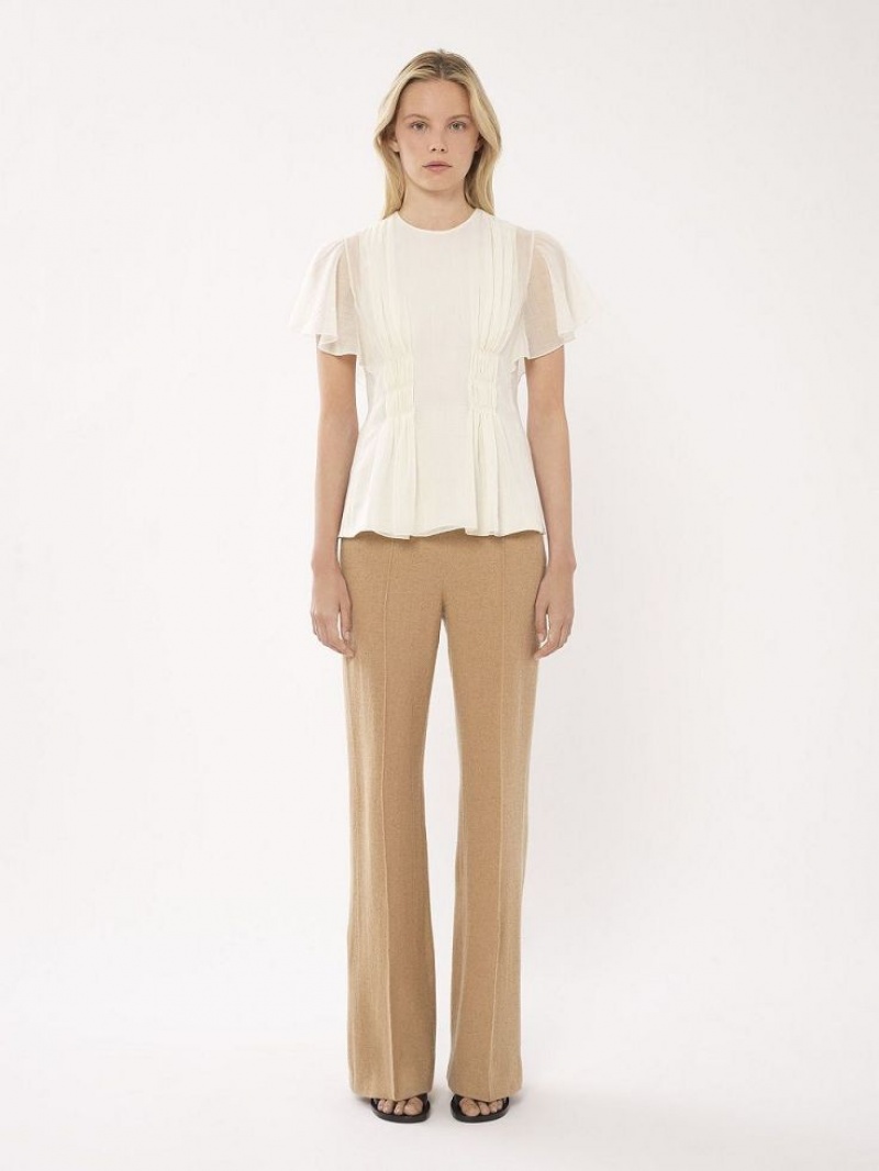 Chloe Wing-sleeve Topjes Wit | CHE-SR13912