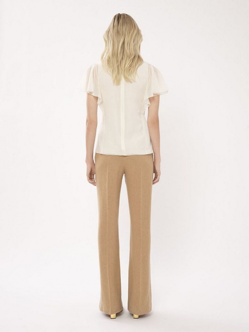 Chloe Wing-sleeve Topjes Wit | CHE-SR13912