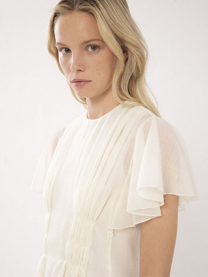 Chloe Wing-sleeve Topjes Wit | CHE-SR13912