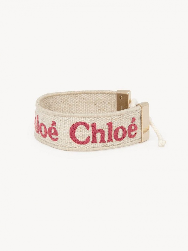 Chloe Woody Armbanden Beige Roze | CHE-SR14445