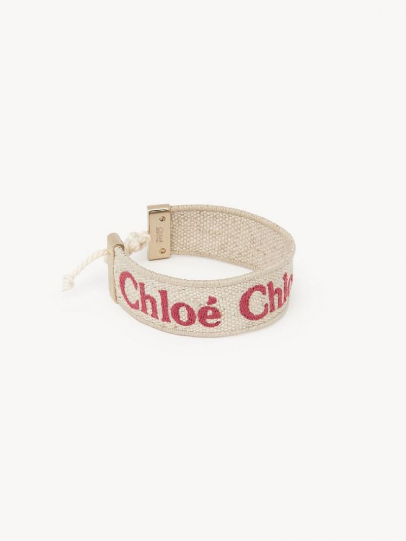 Chloe Woody Armbanden Beige Roze | CHE-SR14445