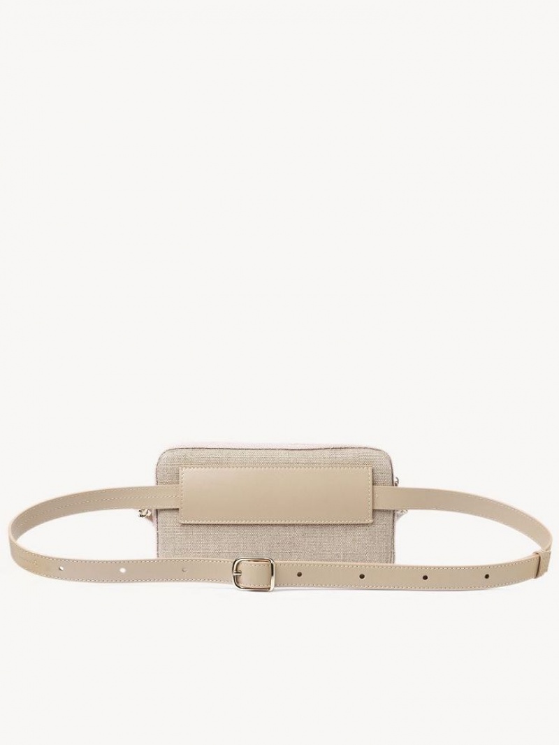 Chloe Woody Belt Crossbodytassen Beige | CHE-SR13606