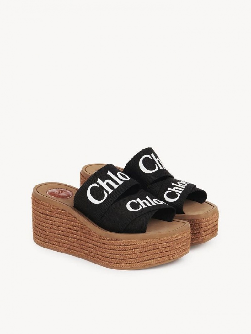 Chloe Woody Espadrilles Zwart | CHE-SR14163
