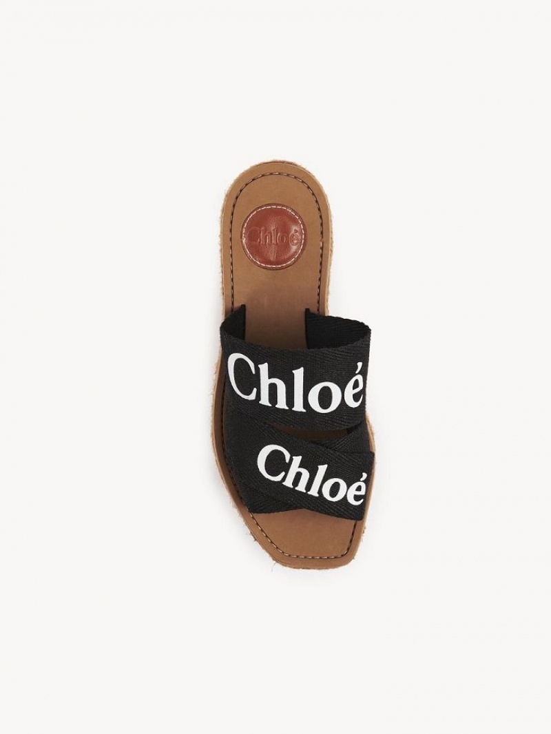 Chloe Woody Espadrilles Zwart | CHE-SR14163
