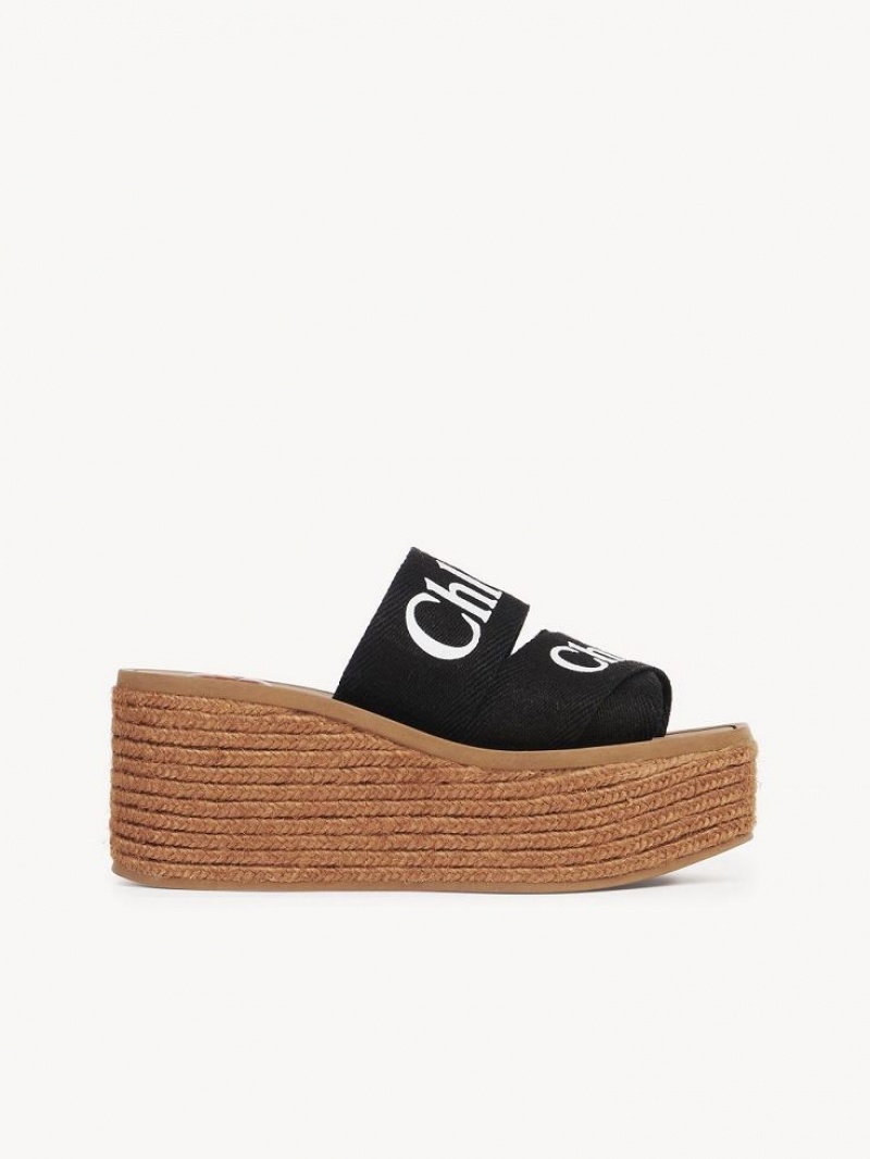Chloe Woody Espadrilles Zwart | CHE-SR14163
