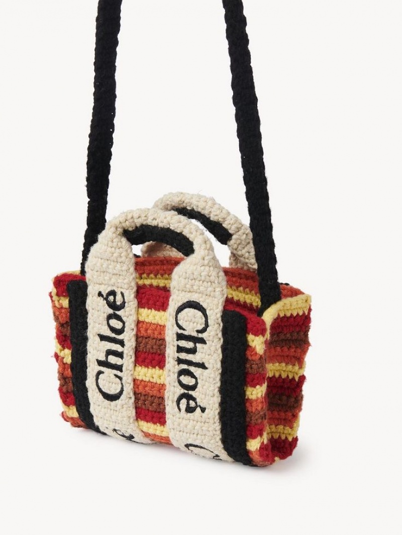 Chloe Woody Nano Tote Mini Tassen Gekleurd Bruin | CHE-SR13673