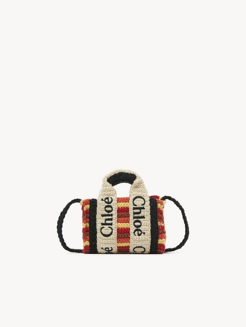 Chloe Woody Nano Tote Mini Tassen Gekleurd Bruin | CHE-SR13673