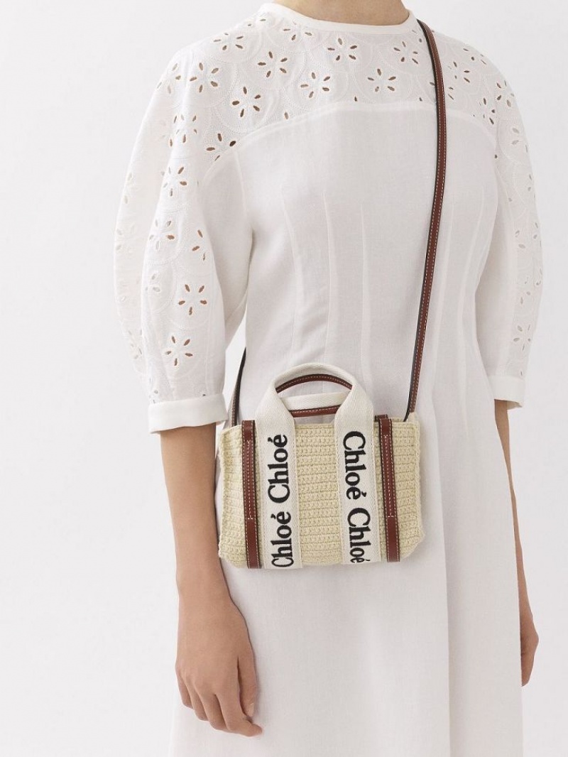 Chloe Woody Tote 2 Mini Tassen Bruin Beige | CHE-SR13690