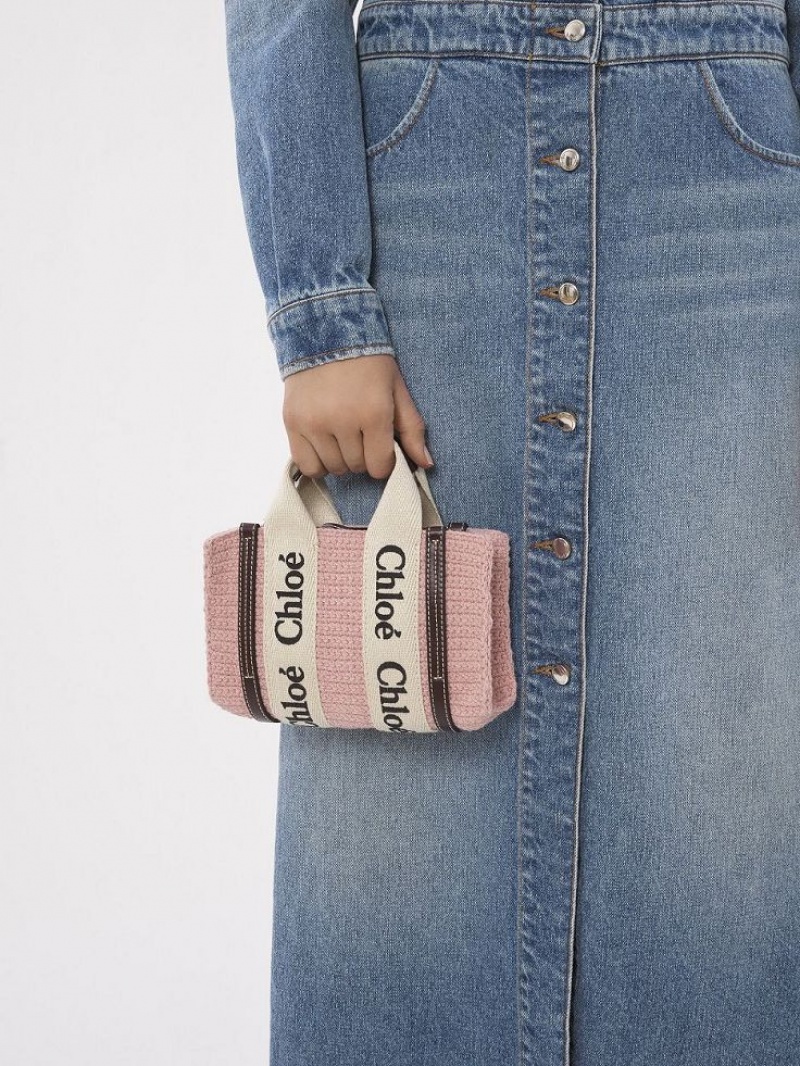 Chloe Woody Tote 2 Mini Tassen Roze | CHE-SR13730