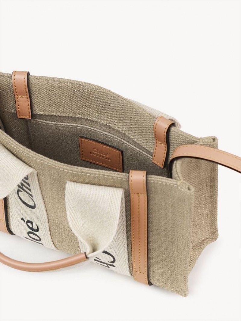 Chloe Woody Tote 3 Mini Tassen Wit Beige | CHE-SR13720