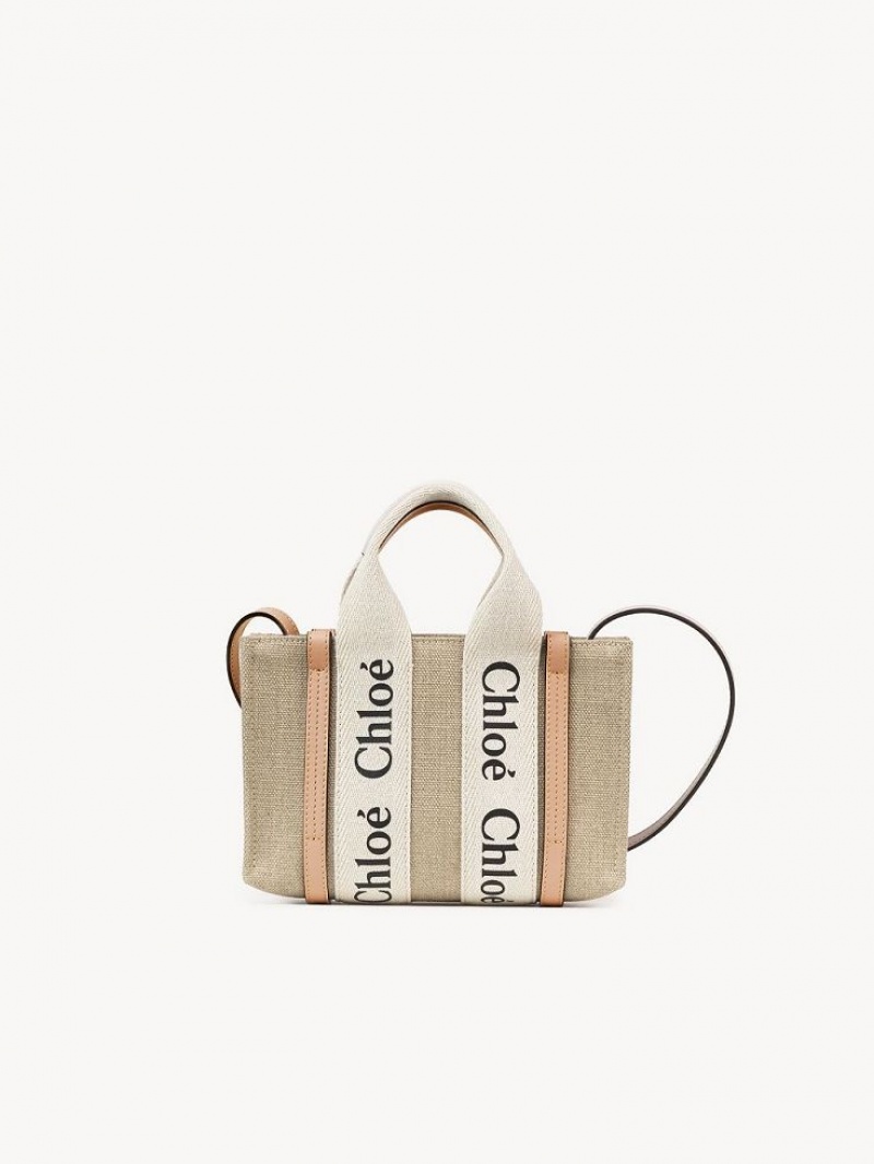Chloe Woody Tote 3 Mini Tassen Wit Beige | CHE-SR13720