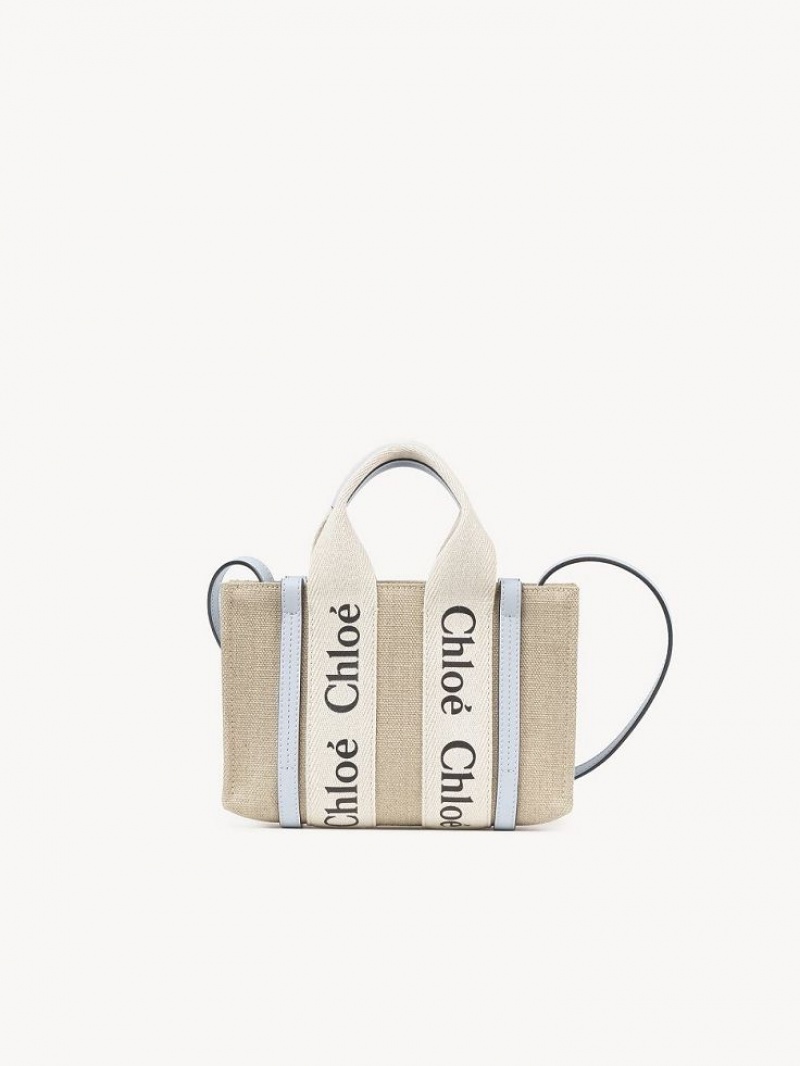 Chloe Woody Tote 3 Mini Tassen Wit Blauw | CHE-SR13721