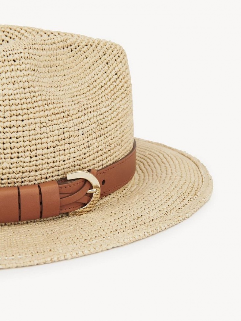 Chloe X Borsalino Straw Hoeden Beige | CHE-SR14491