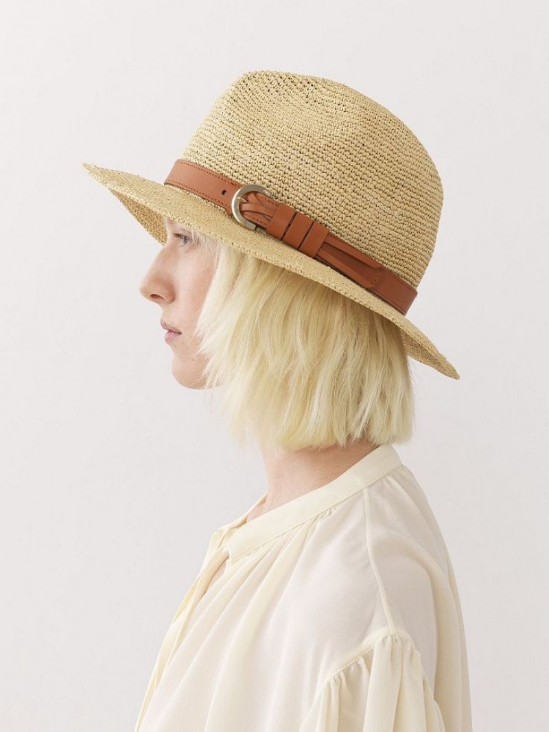 Chloe X Borsalino Straw Hoeden Beige | CHE-SR14491
