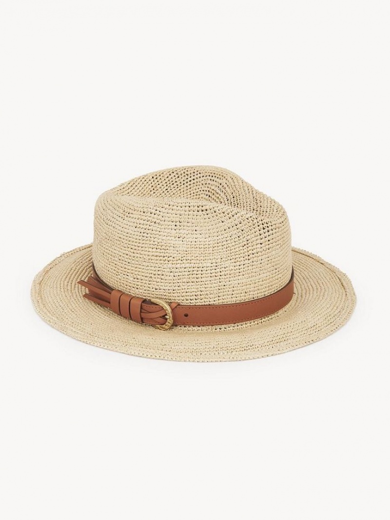 Chloe X Borsalino Straw Hoeden Beige | CHE-SR14491